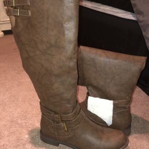 Brown high boots